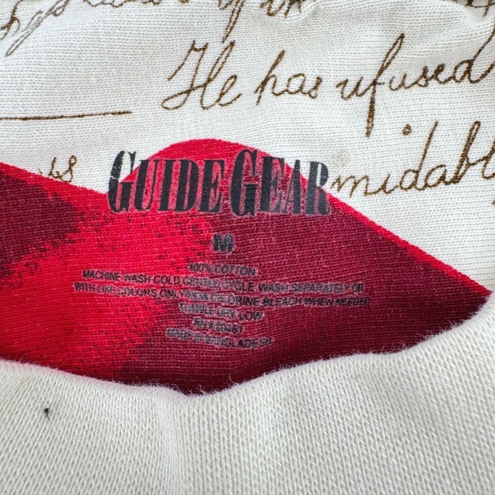 Guide Gear American Flag T-Shirt Mens Medium Red Blue‎ Declaration Independence - Picture 4 of 6